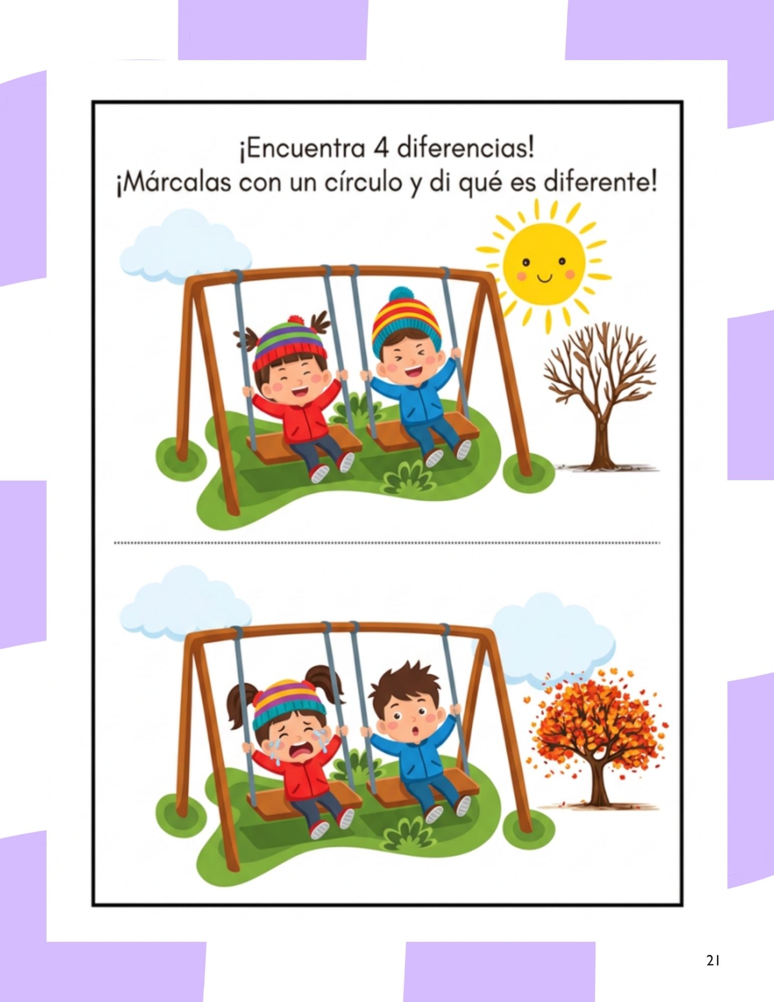 Página de muestra del currículo preescolar