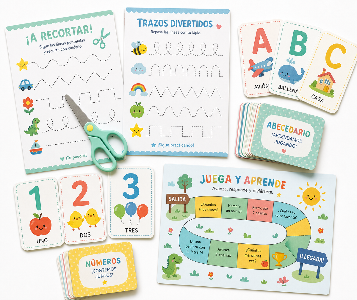 Bono 3: Pack de actividades extras con recortables, flash cards y juegos